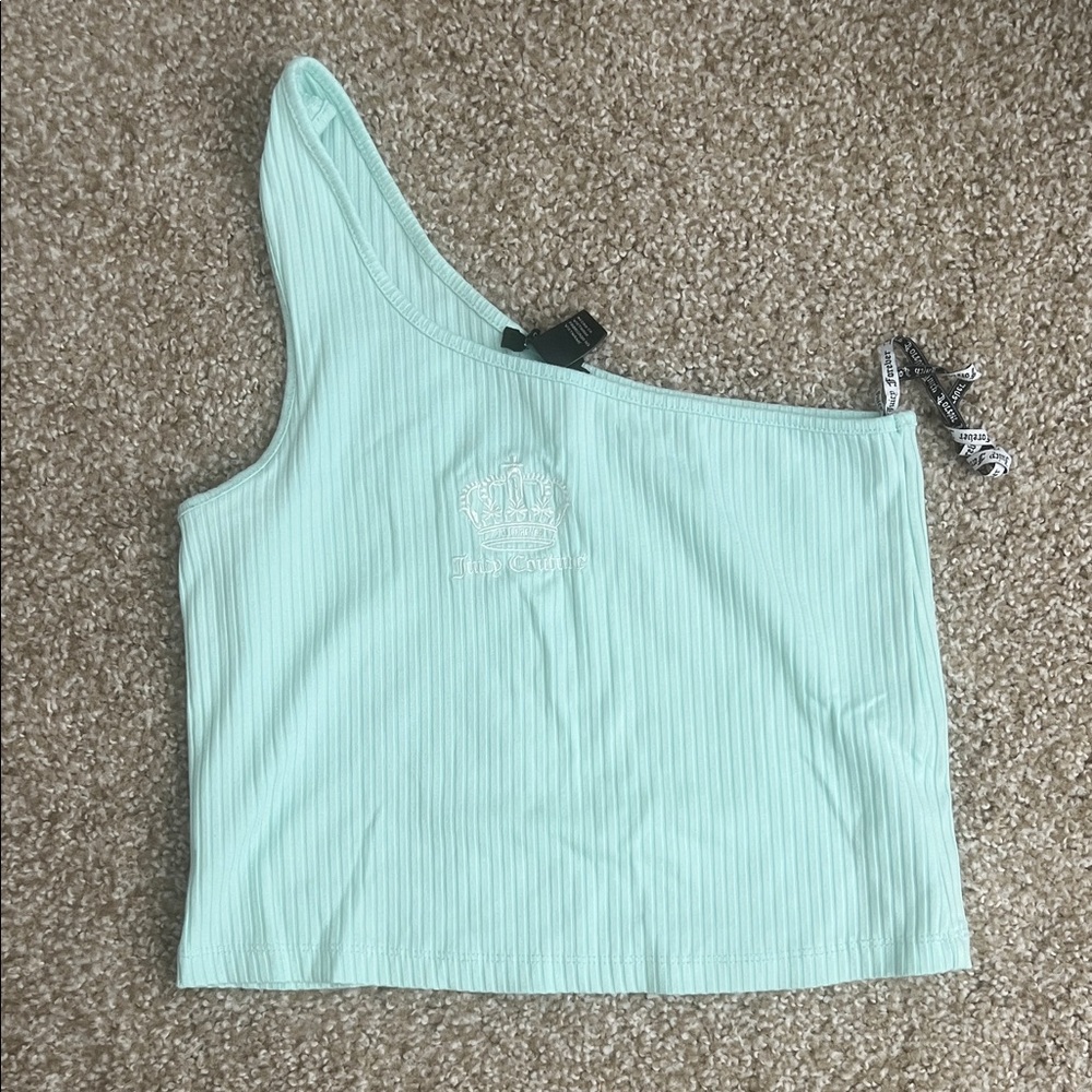 Forever 21 Light Green One-Shoulder Crop Top